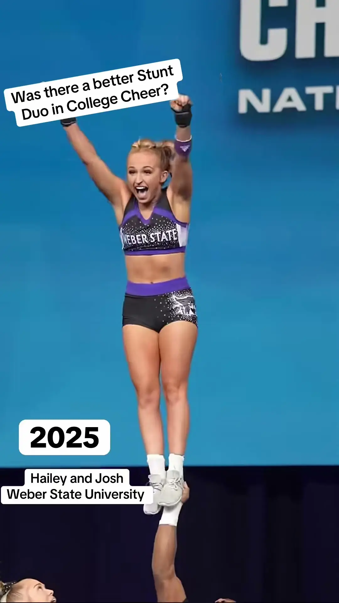 Weber State University Partner Stunt at NCA & NDA College Nationals, photo 2 from the Cheer Weekly video