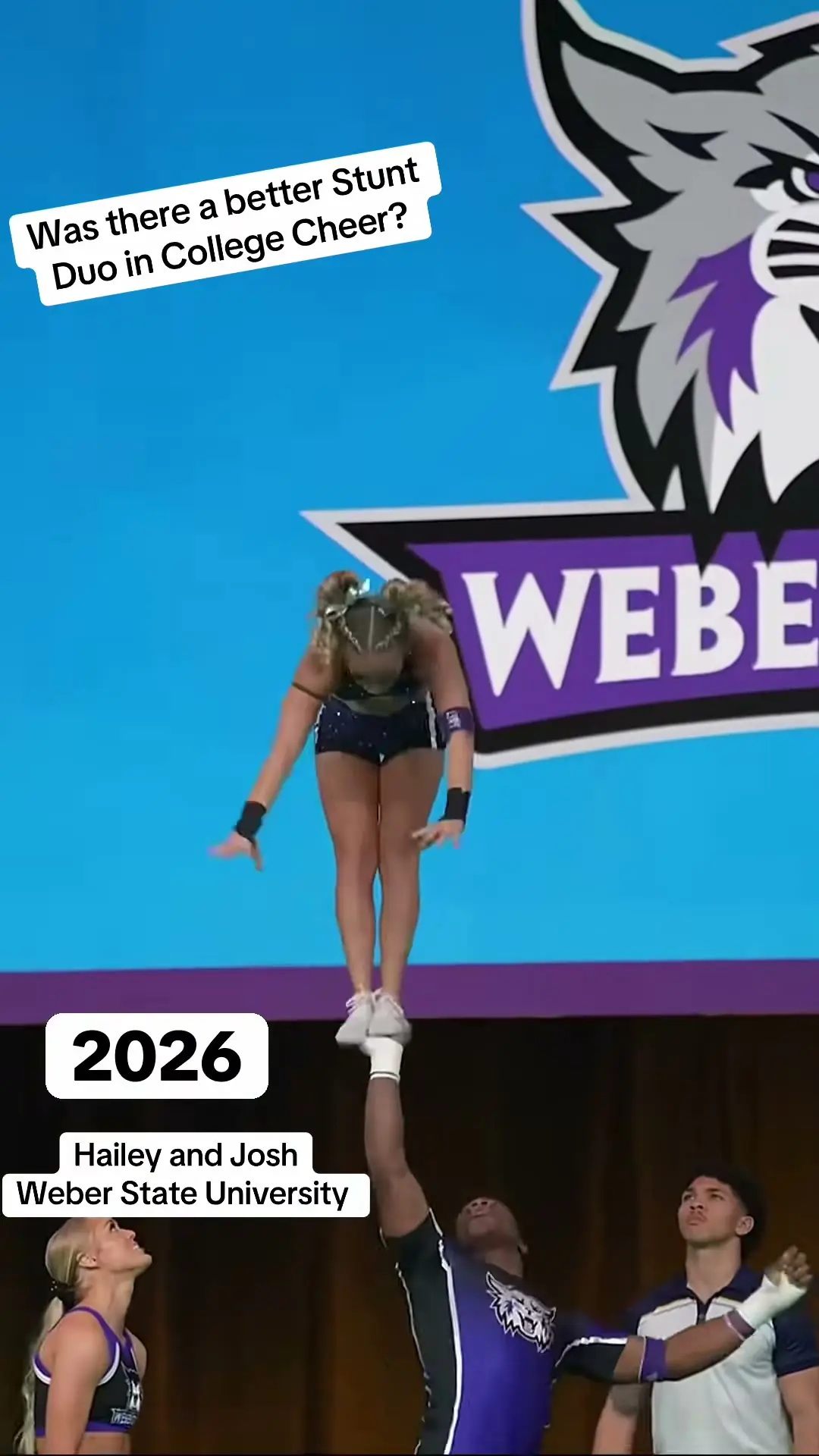 Weber State University Partner Stunt at NCA & NDA College Nationals, photo 3 from the Cheer Weekly video