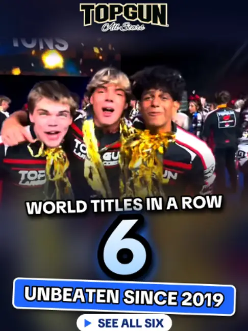 Top Gun TGLC: Six Straight Worlds Titles in L6 Senior Large Coed (2021-2026) — video thumbnail